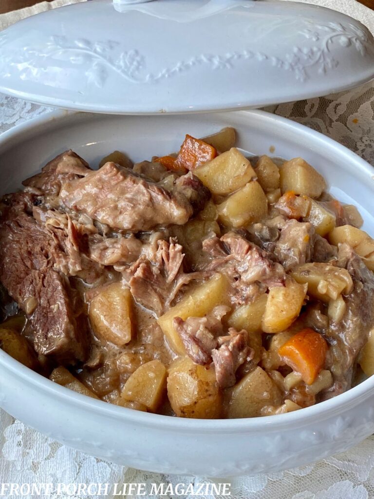 Homemade roast beef served at Sunday supper