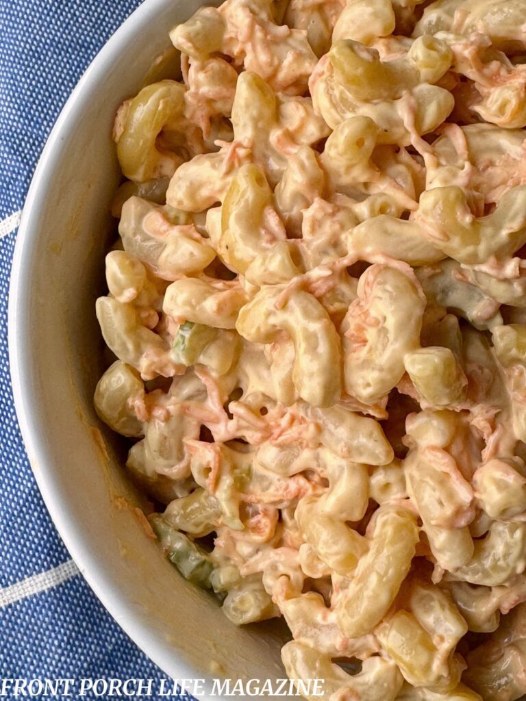 Hawaiian macaroni salad in a bowl. 