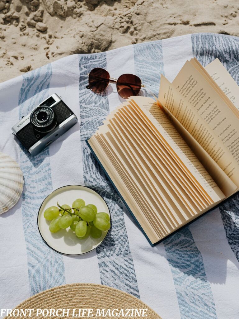 Book on a beach towel for summer reading