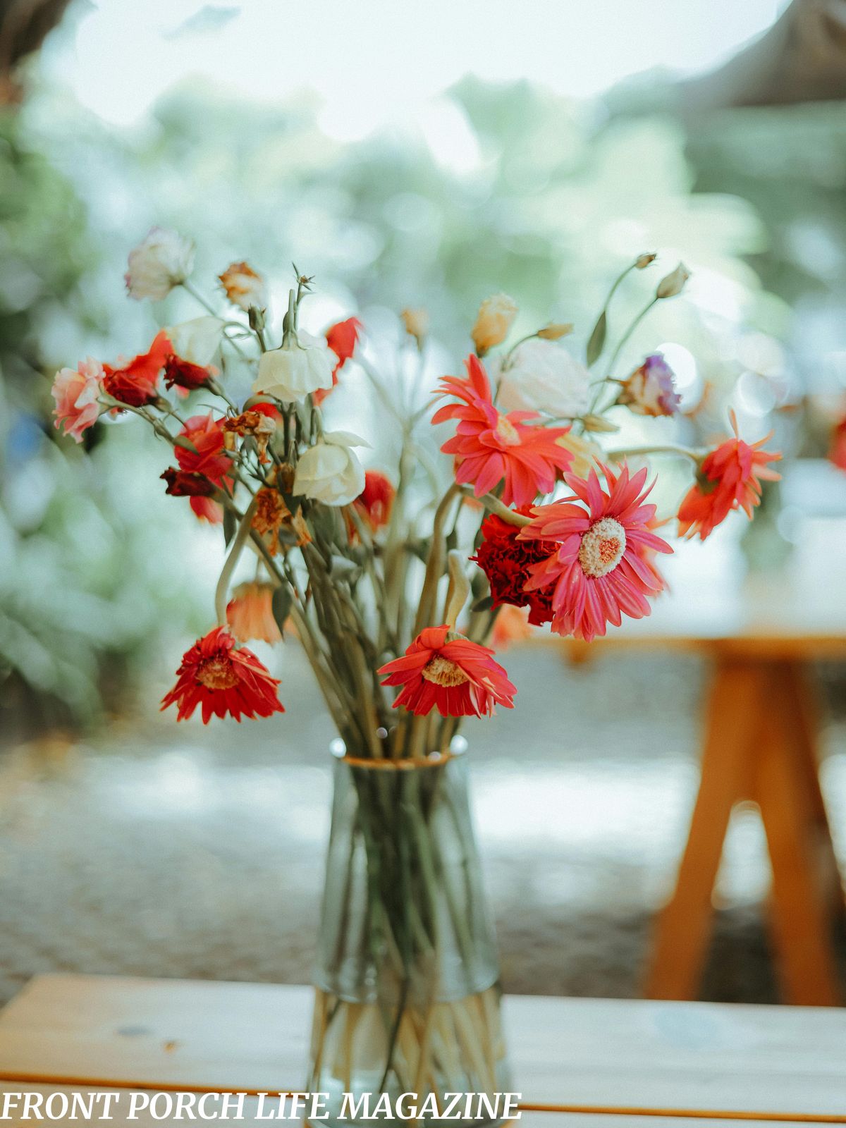 Fresh flowers in a mason jar bringing beauty to an ordinary day.